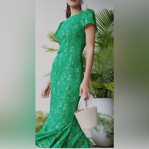 RHODE Green Midi Dress